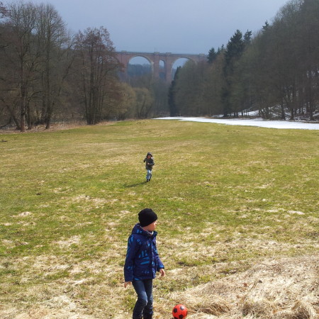 Im Elstertal mit der Elstertalbrücke ...