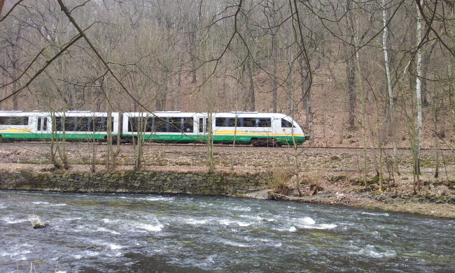 Die Vogtlandbahn im Elstertal ....