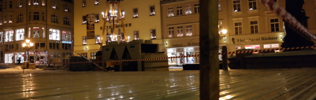 Aufbau Eisarena Markt Annaberg-Buchholz