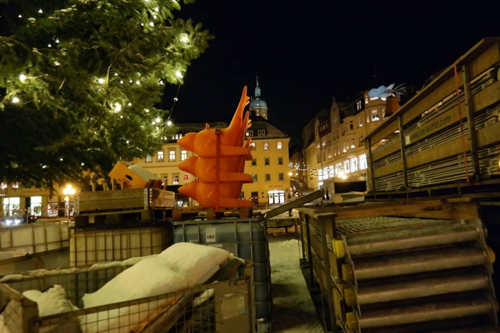 Aufbau Eisarena Markt Annaberg-Buchholz