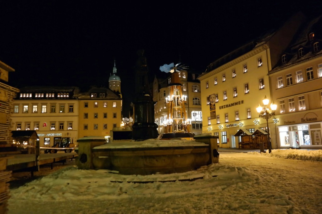 Aufbau Eisarena Markt Annaberg-Buchholz