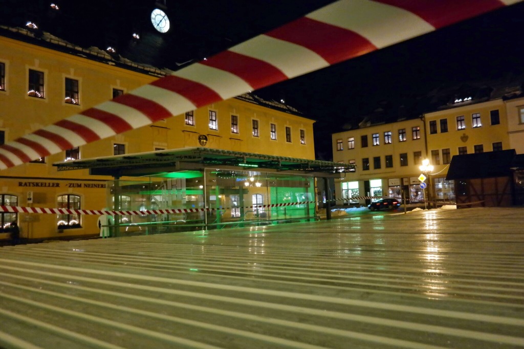 Aufbau Eisarena Markt Annaberg-Buchholz