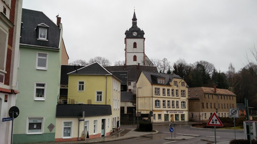 Blick zur Kirche in Mittweida