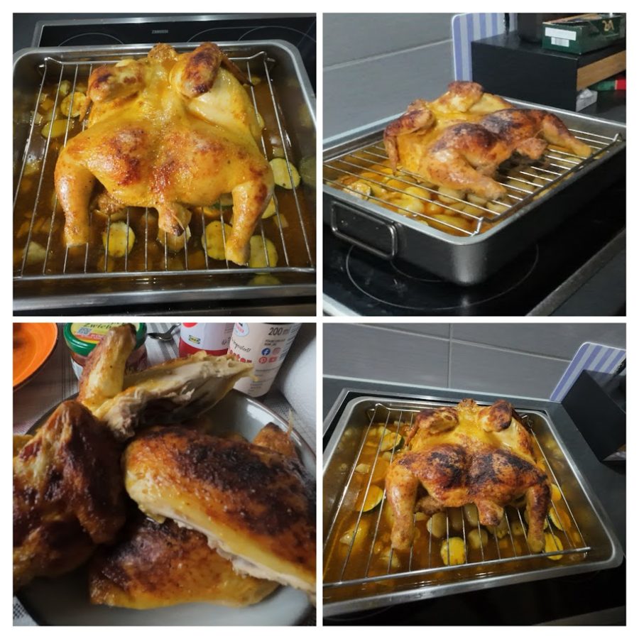 Brathähnchen sehr flach ;)